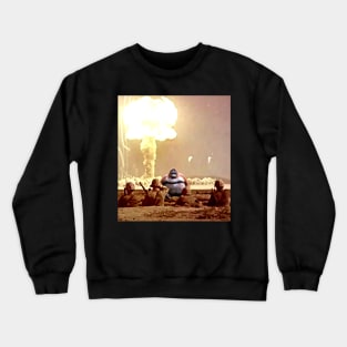 uh oh stinky meme monkey - le monke / war nuclear explosion Crewneck Sweatshirt